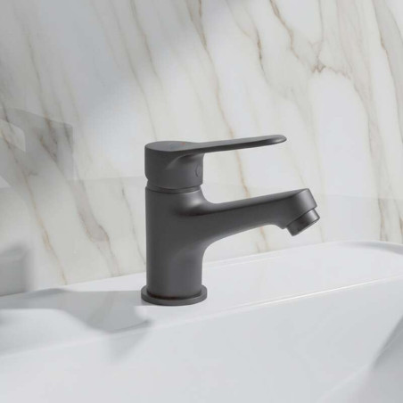 Bateria Umywalkowa Stojąca z korkiem Czarna ATEZ Kuchinox