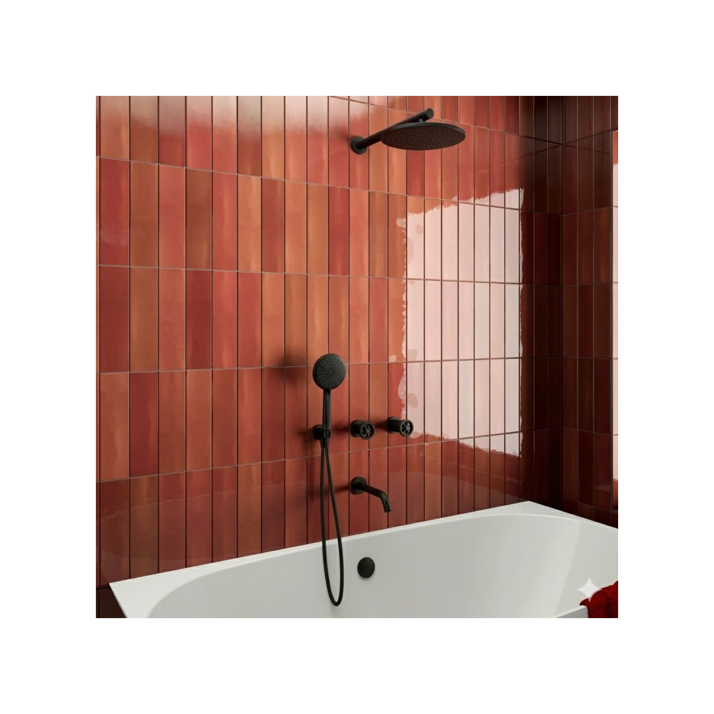 Bateria Wannowo-Natryskowa Podtynkowa z zest. natrysk. Czarny MURO Laveo