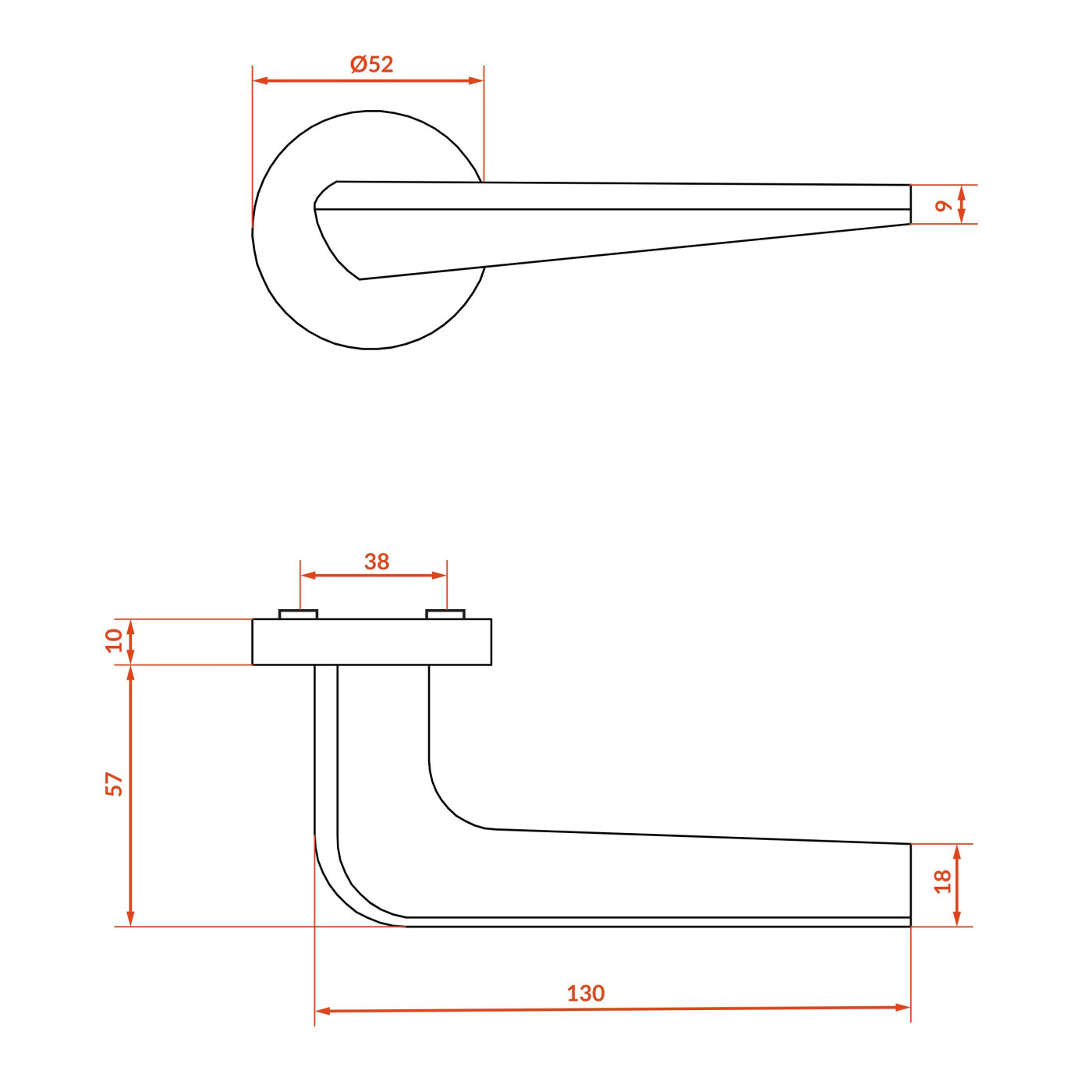 Klamka Wewnętrzna Na Rozecie Verdon Satyna