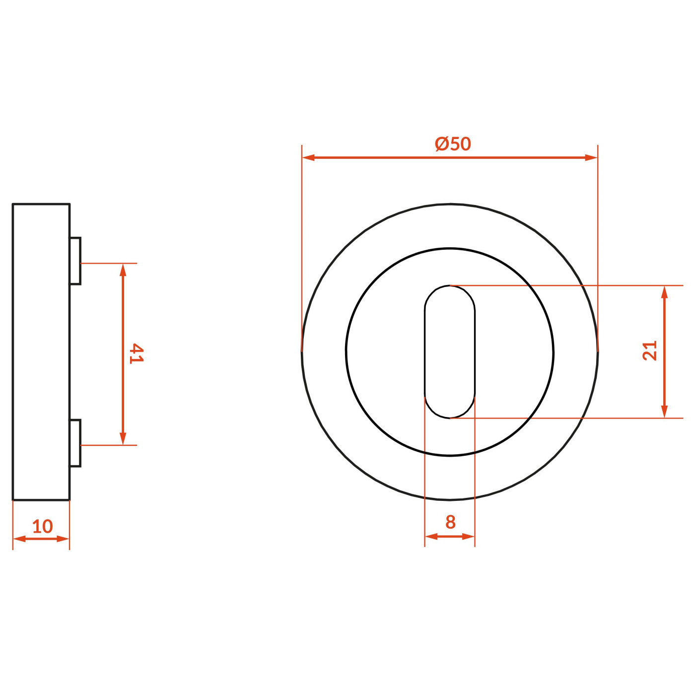 Szyld Krótki Okrągły Klucz Satyna Mat Kuchinox Szyld Krótki Okrągły Klucz Satyna Mat Kuchinox