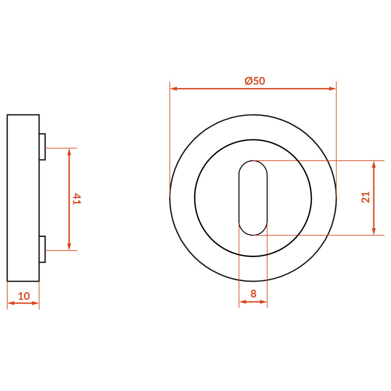 Szyld Krótki Okrągły Klucz Czarny Mat Kuchinox