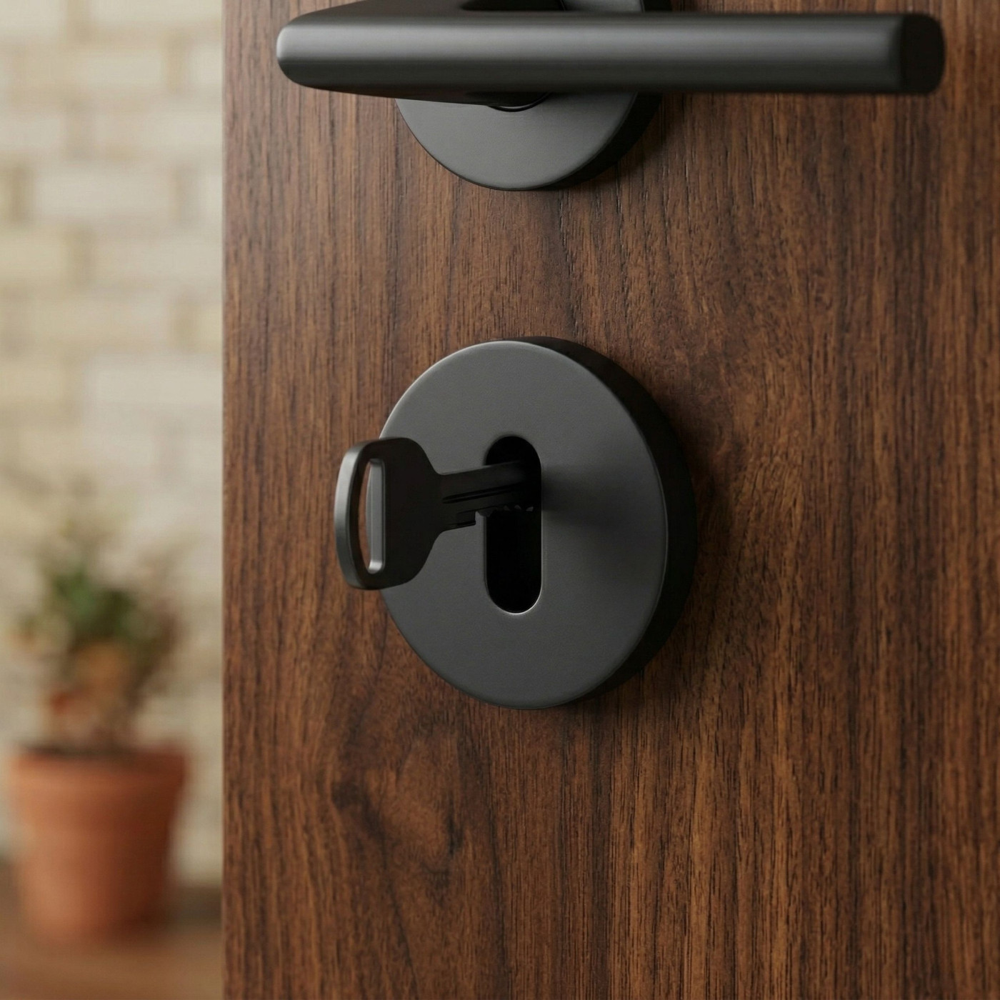 Szyld Krótki Okrągły Klucz Czarny Mat Kuchinox