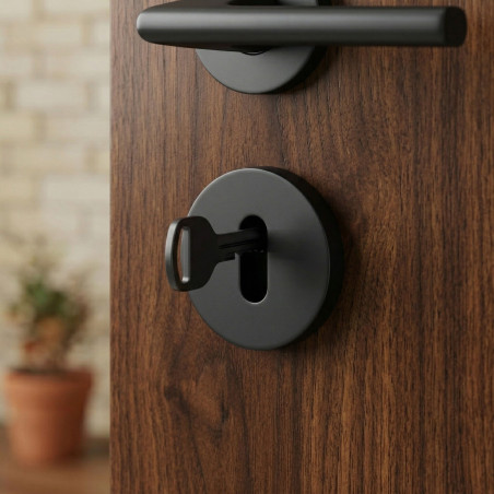 Szyld Krótki Okrągły Klucz Czarny Mat Kuchinox