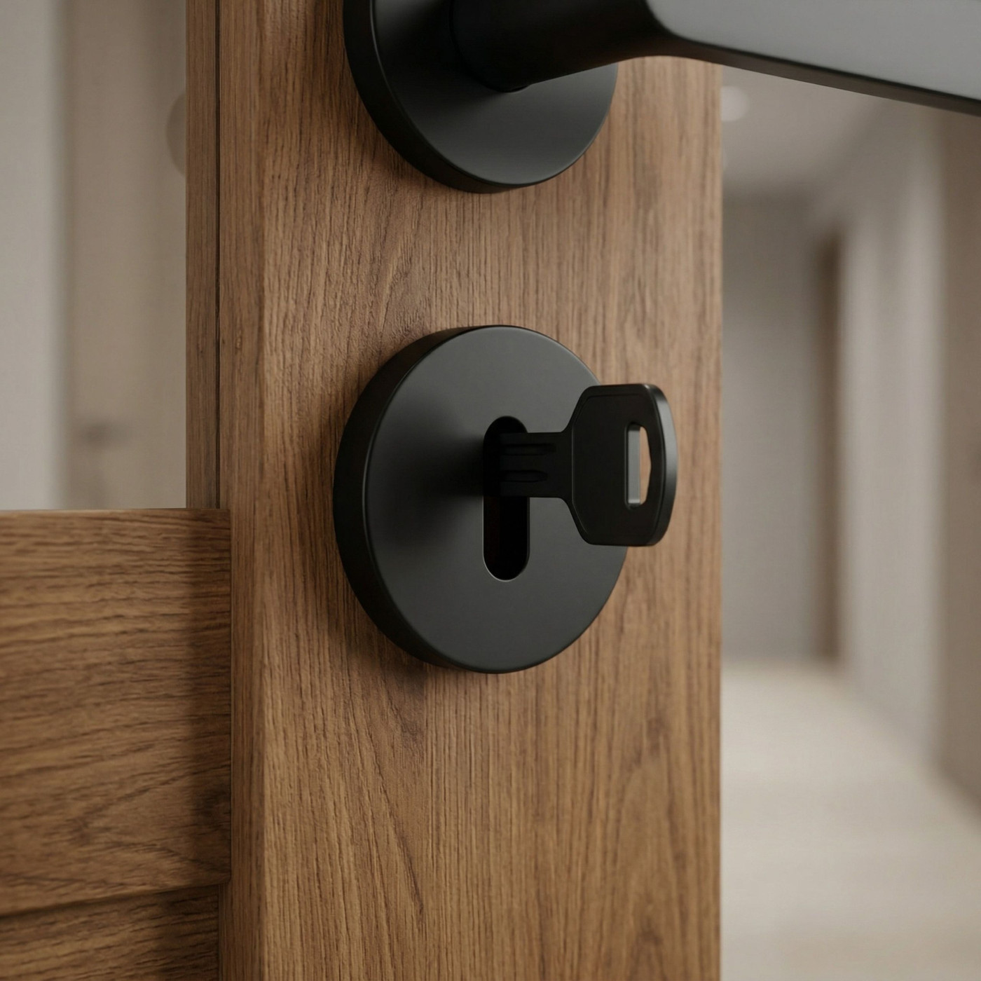 Szyld Krótki Okrągły Klucz Czarny Mat Kuchinox