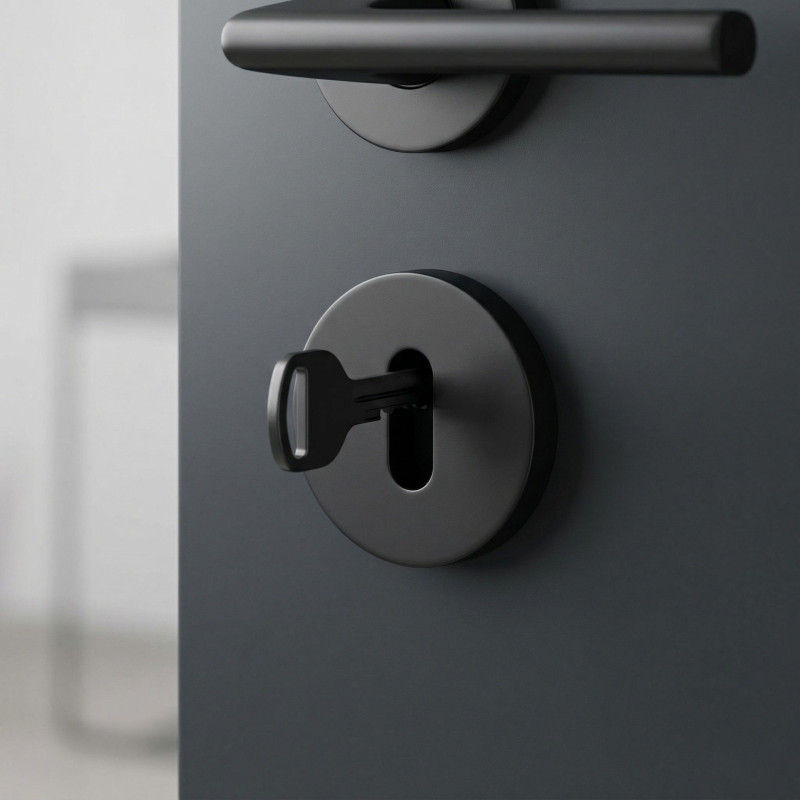 Szyld Krótki Okrągły Klucz Czarny Mat Kuchinox