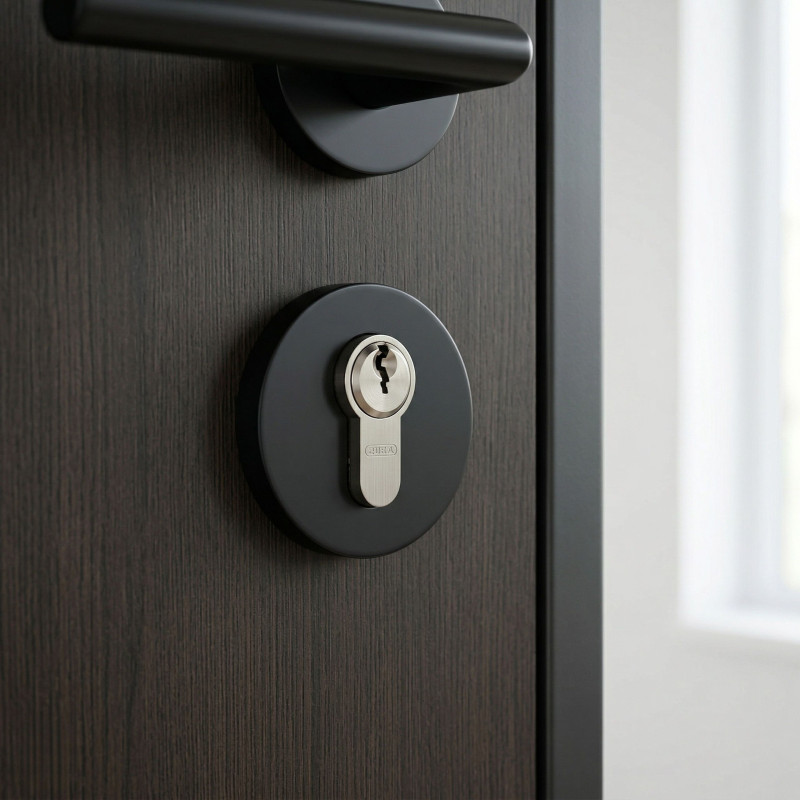 Szyld Krótki Okrągły Wkładka Czarny Mat Kuchinox