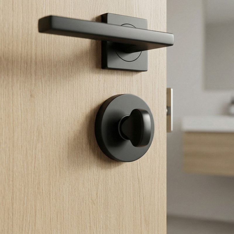 Szyld Krótki Okrągły WC Czarny Mat Kuchinox