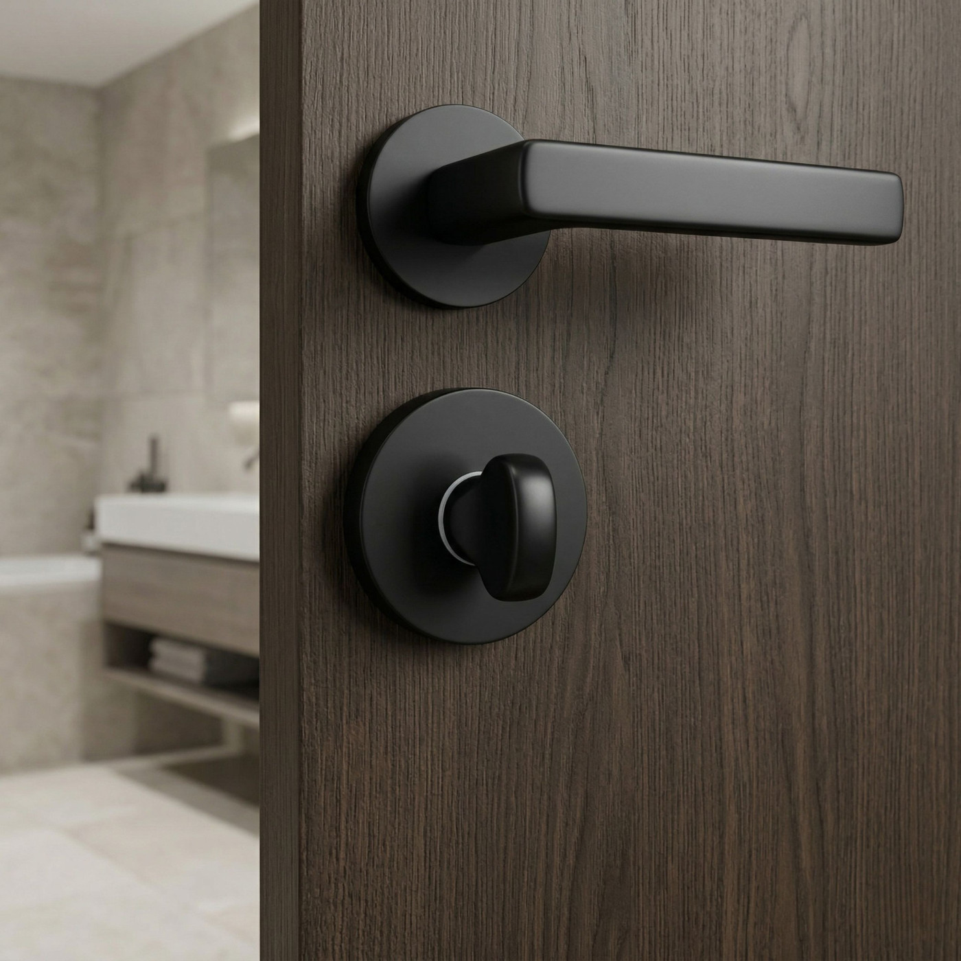 Szyld Krótki Okrągły WC Czarny Mat Kuchinox