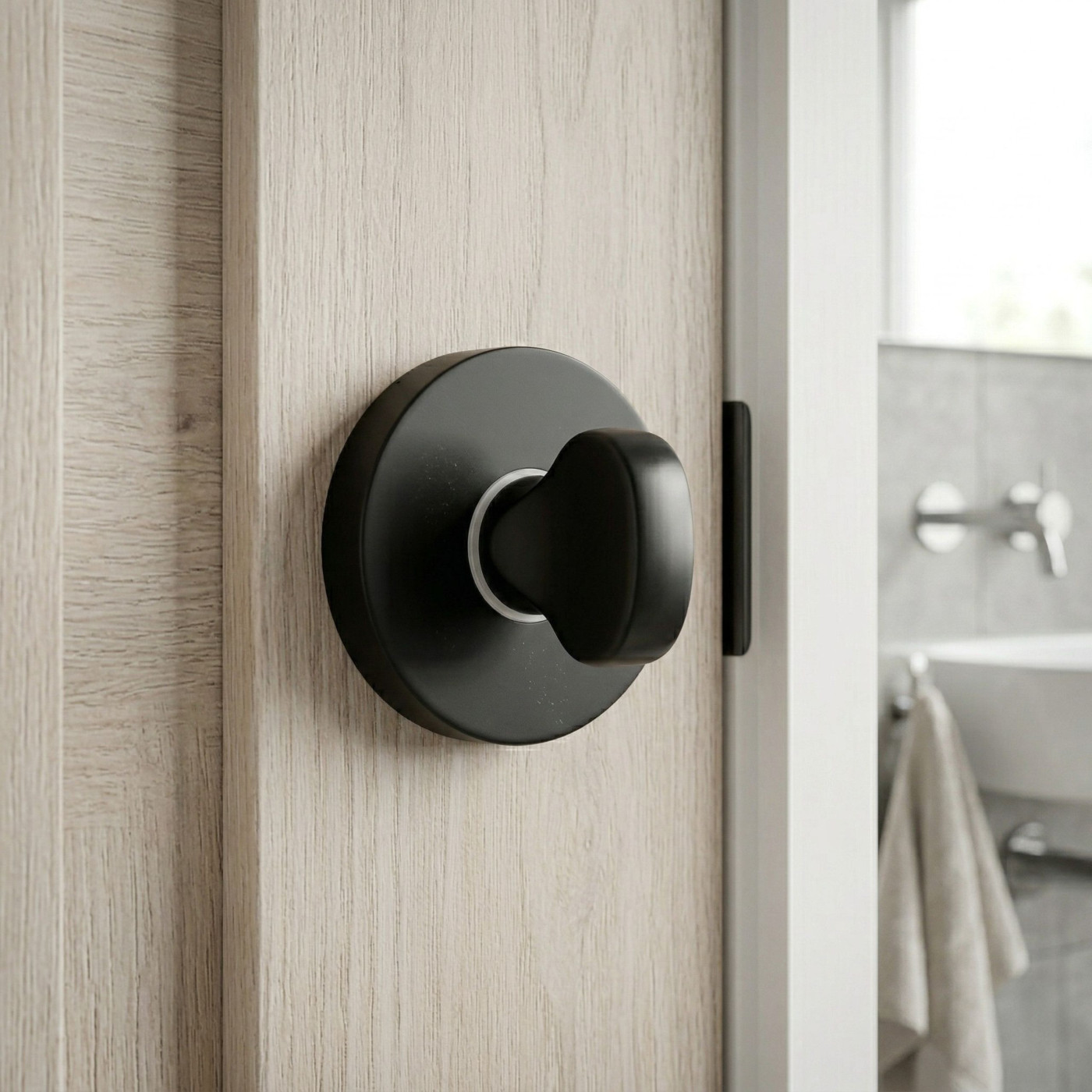 Szyld Krótki Okrągły WC Czarny Mat Kuchinox