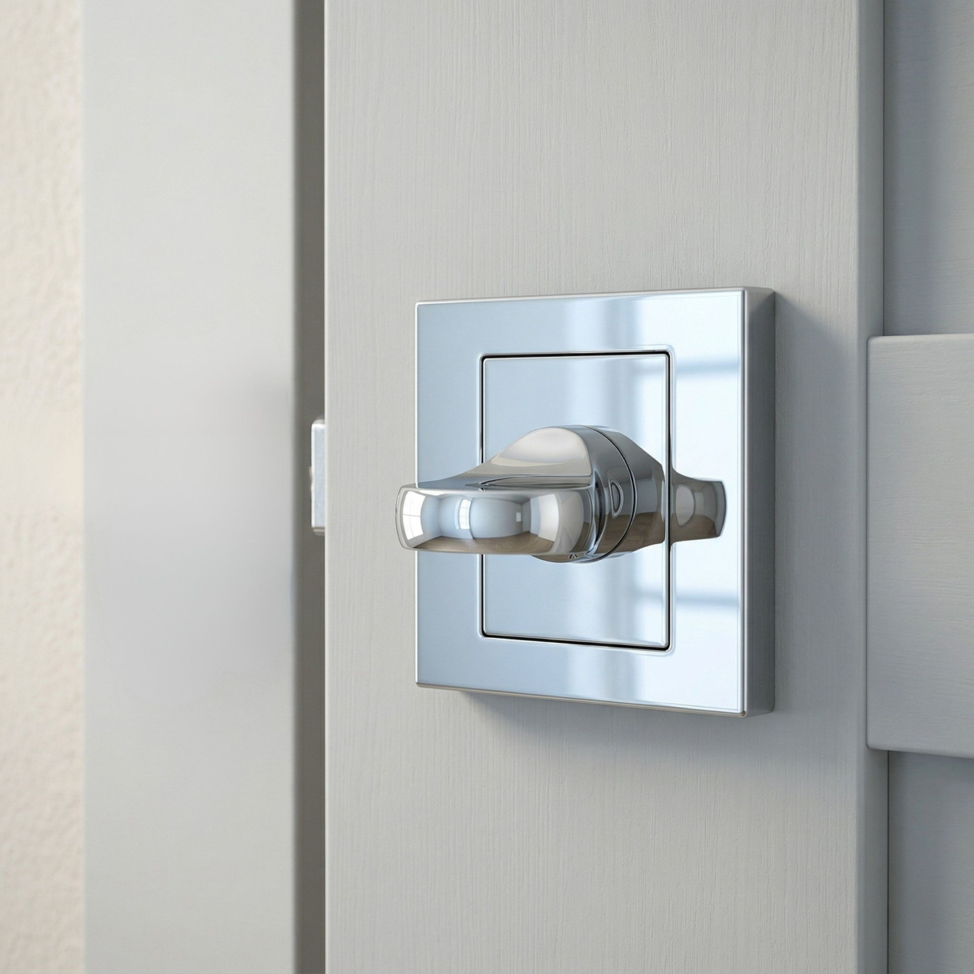 Szyld Krótki Kwadratowy WC Chrom