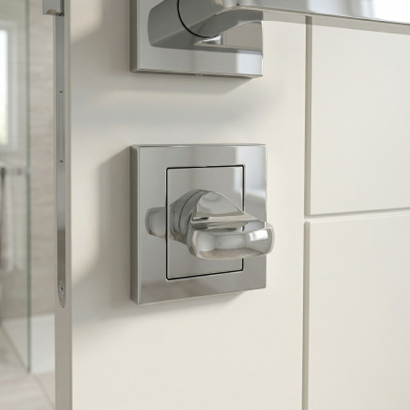 Szyld Krótki Kwadratowy WC Chrom