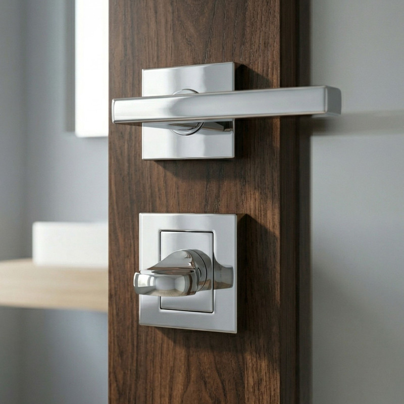 Szyld Krótki Kwadratowy WC Chrom