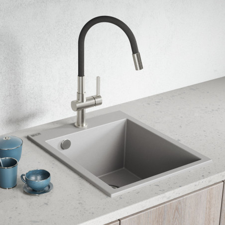 Zlew Zlewozmywak Granitowy Szary CHICHI Zlew Zlewozmywak Granitowy Szary CHICHI