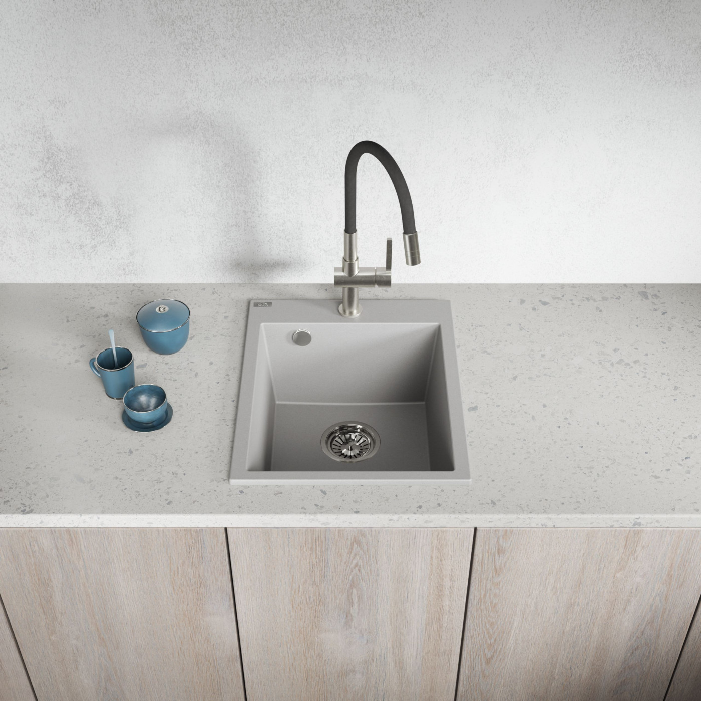 Zlew Zlewozmywak Granitowy Szary CHICHI