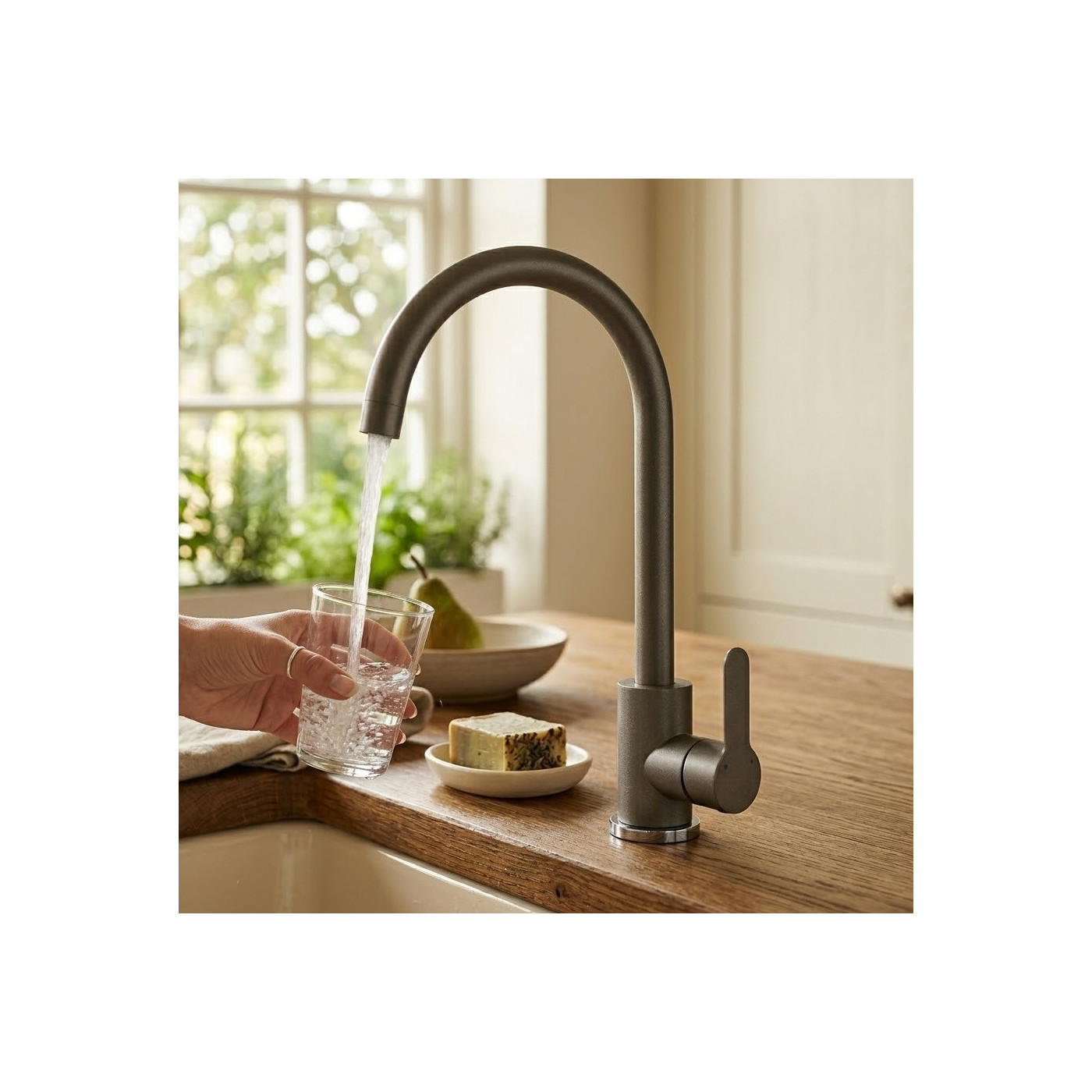 Bateria Zlewozmywakowa Stojąca MONO Szara