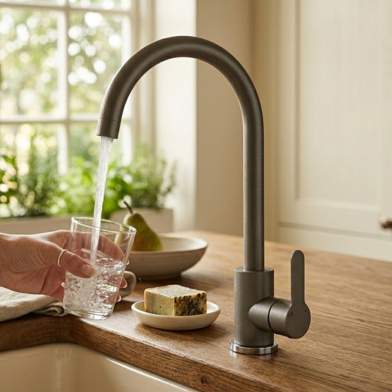 Bateria Zlewozmywakowa Stojąca MONO Szara