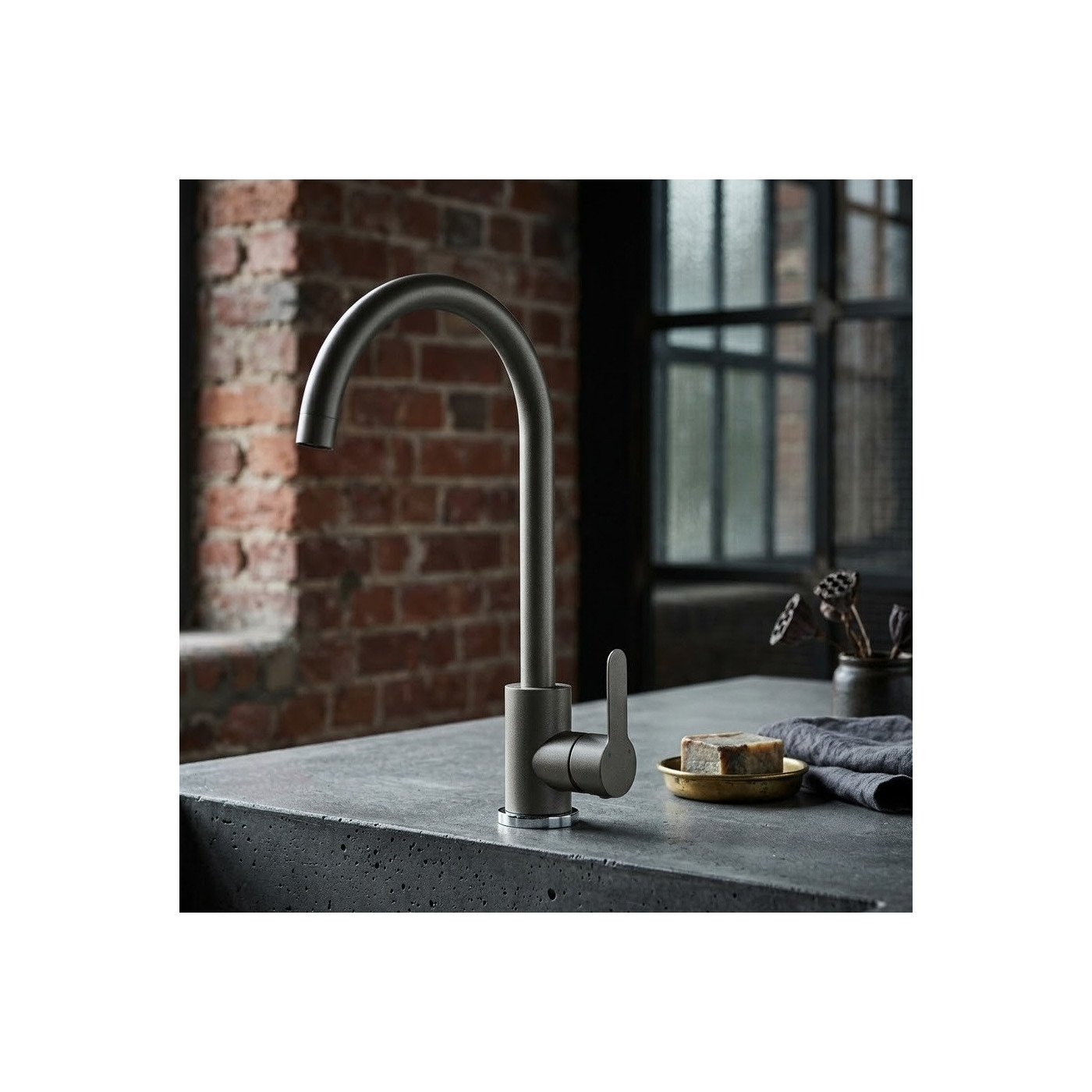 Bateria Zlewozmywakowa Stojąca MONO Szara