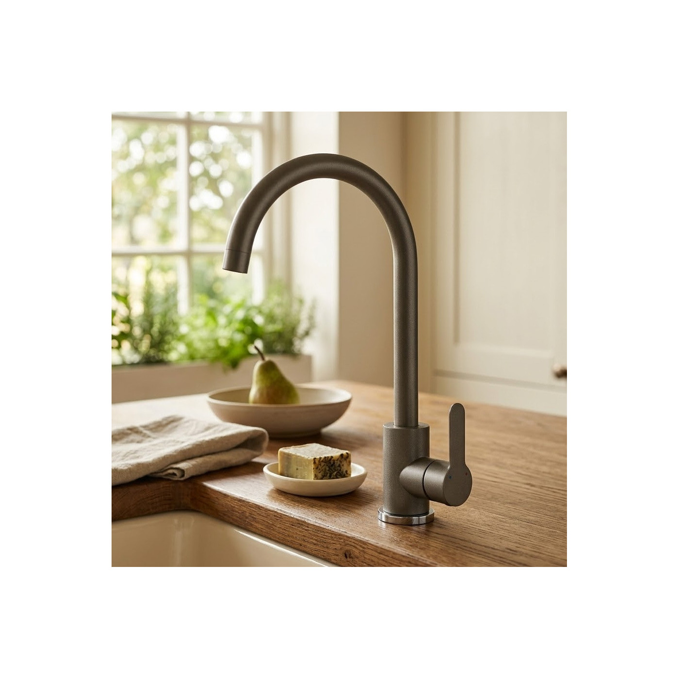 Bateria Zlewozmywakowa Stojąca MONO Szara