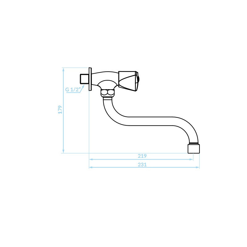 Bateria Ścienna Na Jedną Wodę NORM Kuchinox