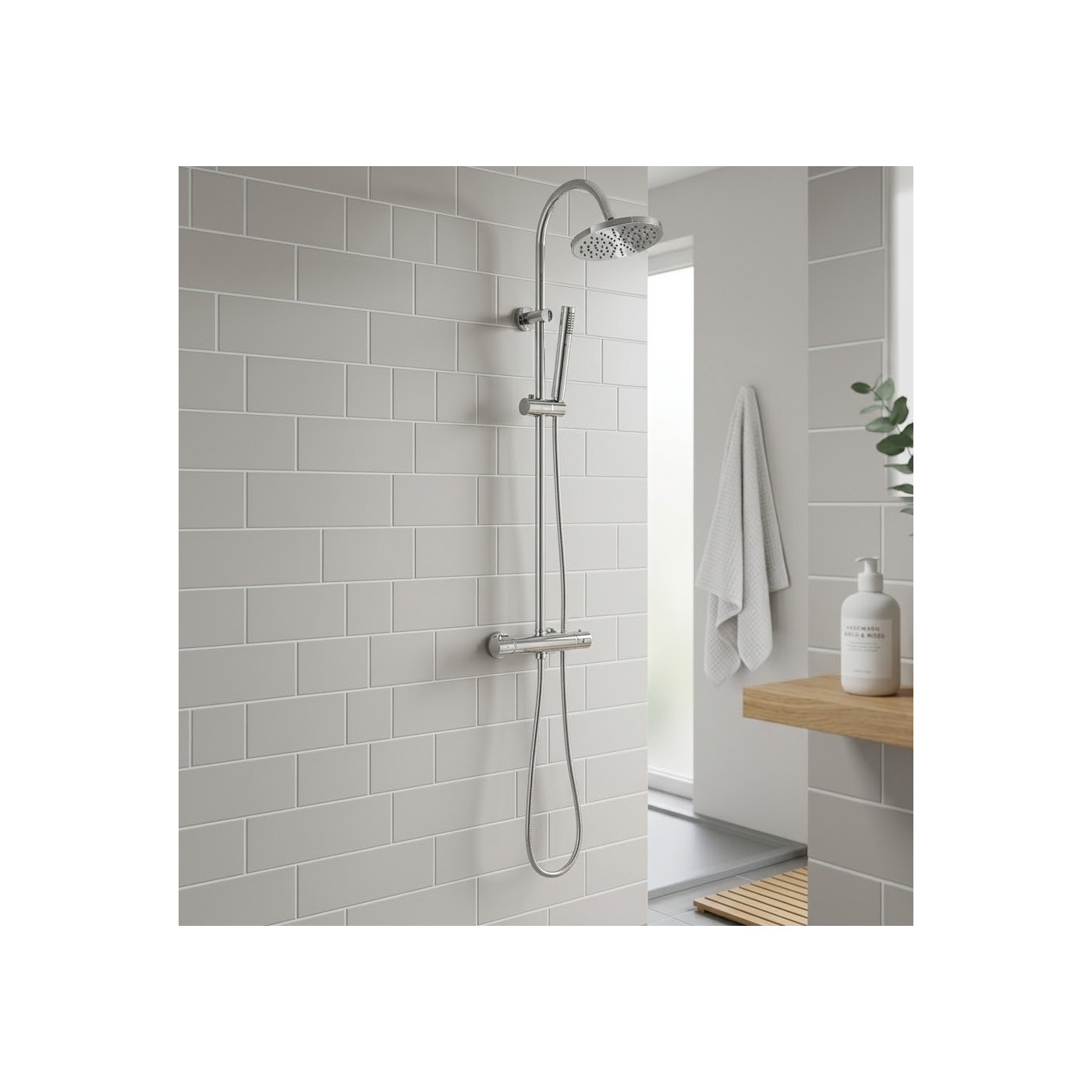 Kolumna Natryskowa z Baterią Termostatyczną CARA Chrom