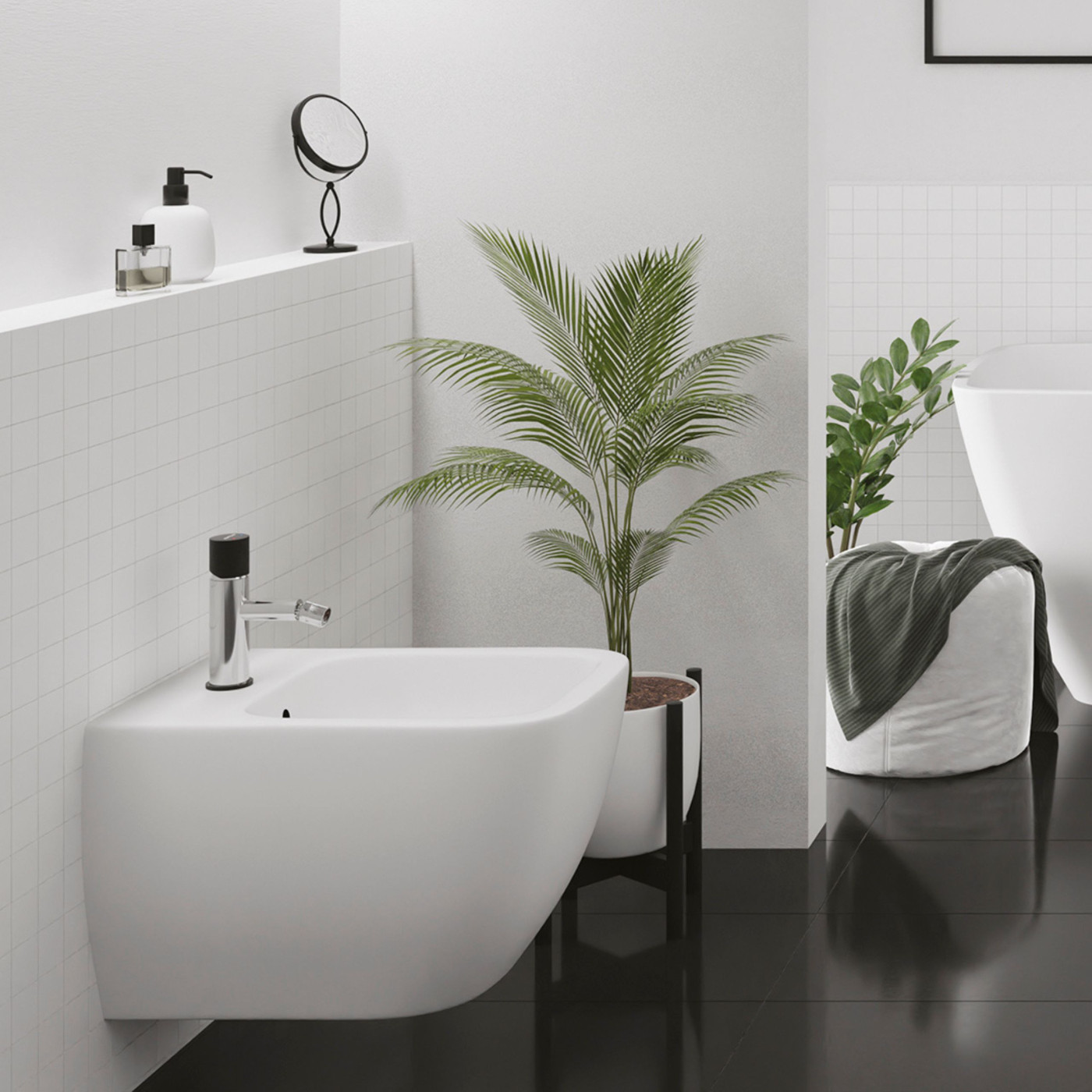 Bateria Bidetowa Kuchinox Peros Stojąca z Korkiem Chrom