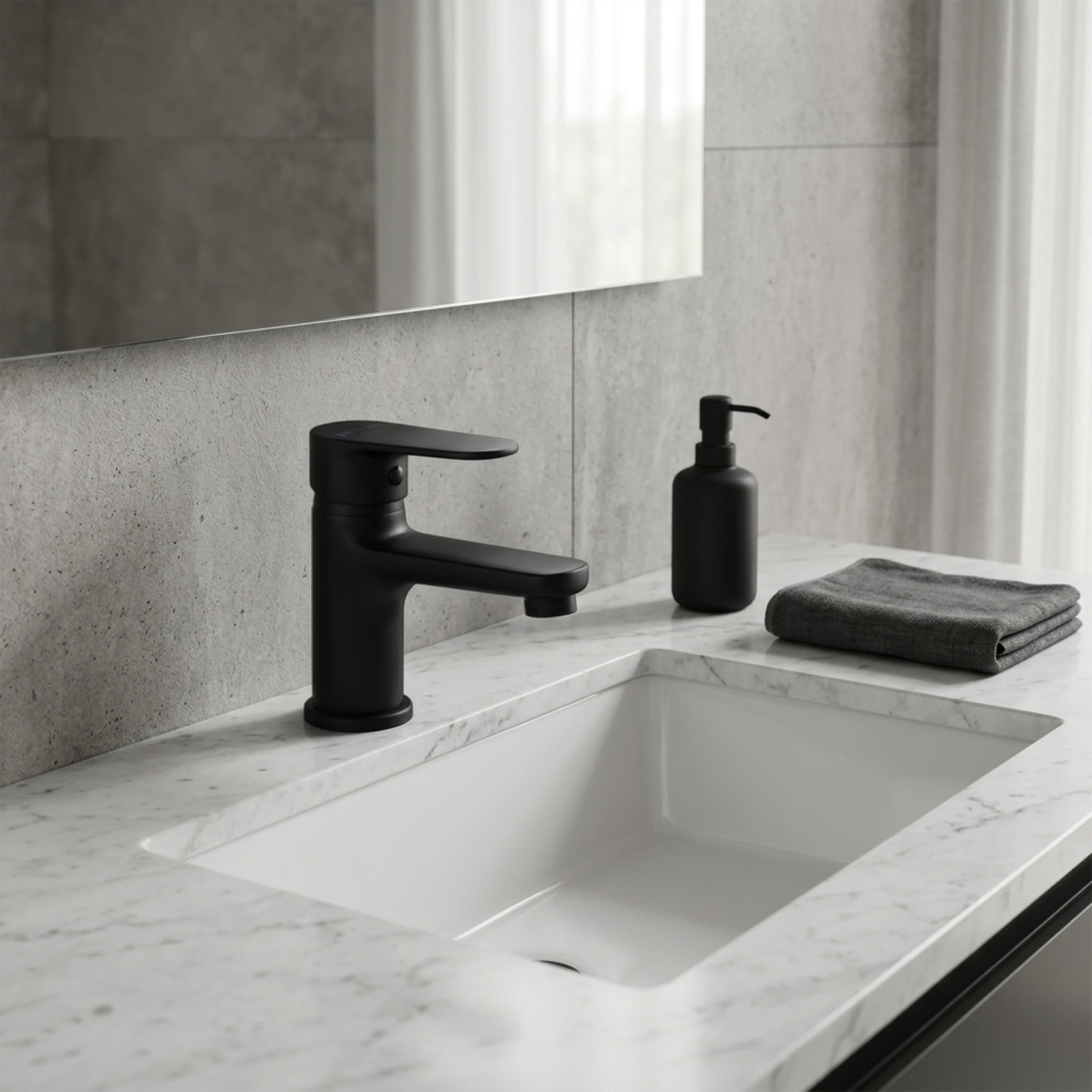 Bateria Umywalkowa Stojąca Czarna PANA Kuchinox