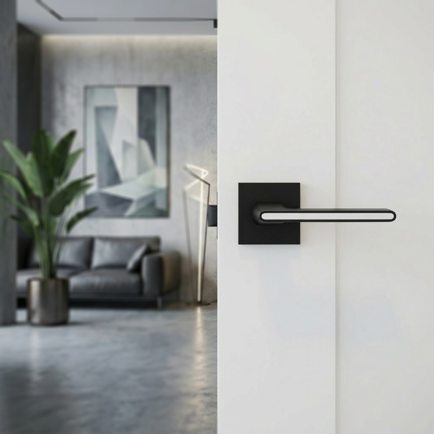 Klamka na szyldzie dzielonym Elika II Czarna/Biała