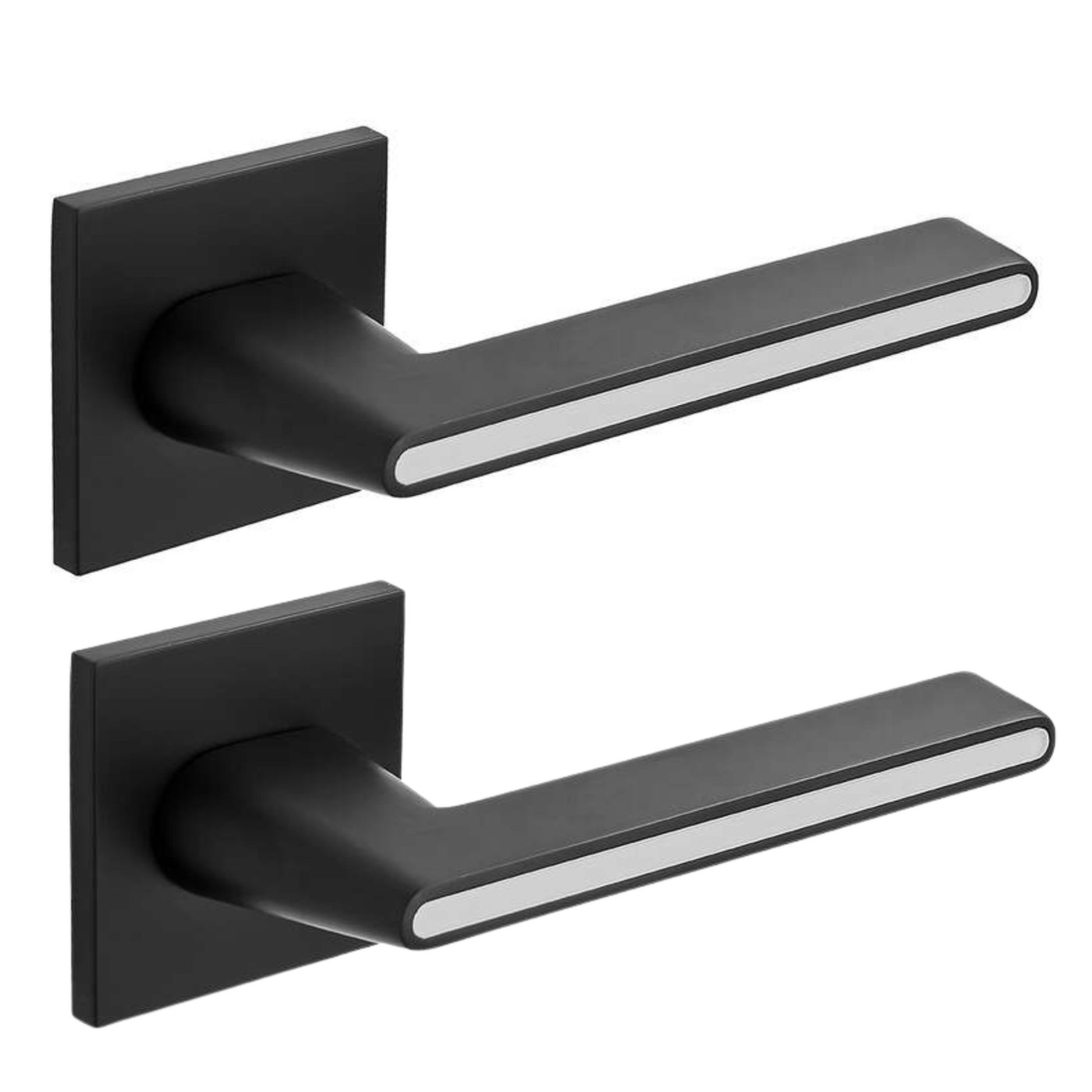 Klamka na szyldzie dzielonym Elika II Czarna/Biała