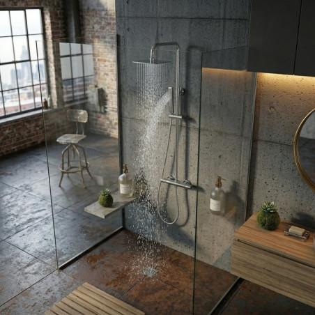 Kolumna Natryskowa z Baterią Termostatyczną POLA Chrom Deszczownia Słuchawka