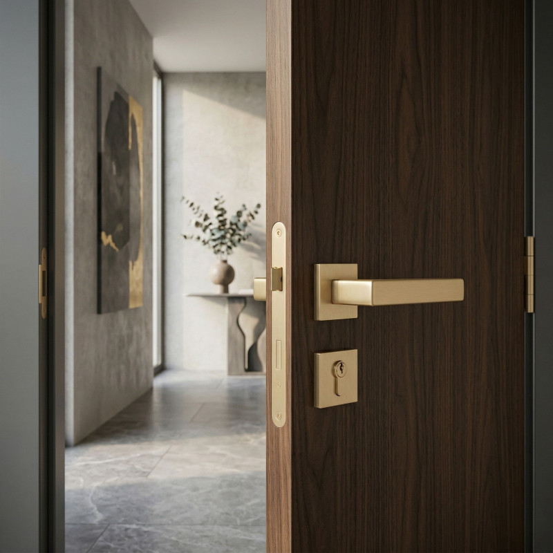 Klamka do Drzwi Wewnętrznych Złota KVADRATO