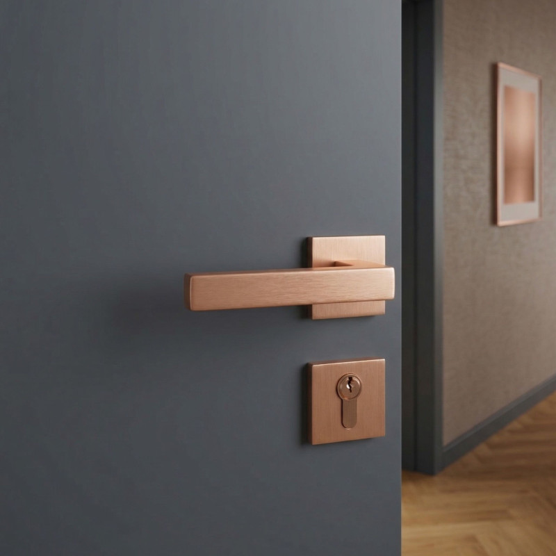 Klamka do Drzwi Wewnętrznych Różowe Złoto KVADRATO