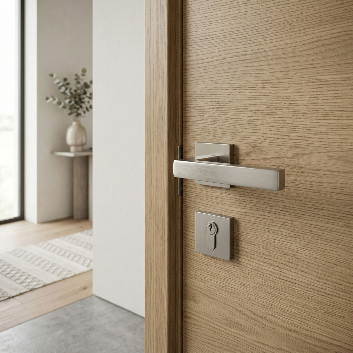 Klamka do Drzwi Wewnętrznych Satynowa KVADRATO