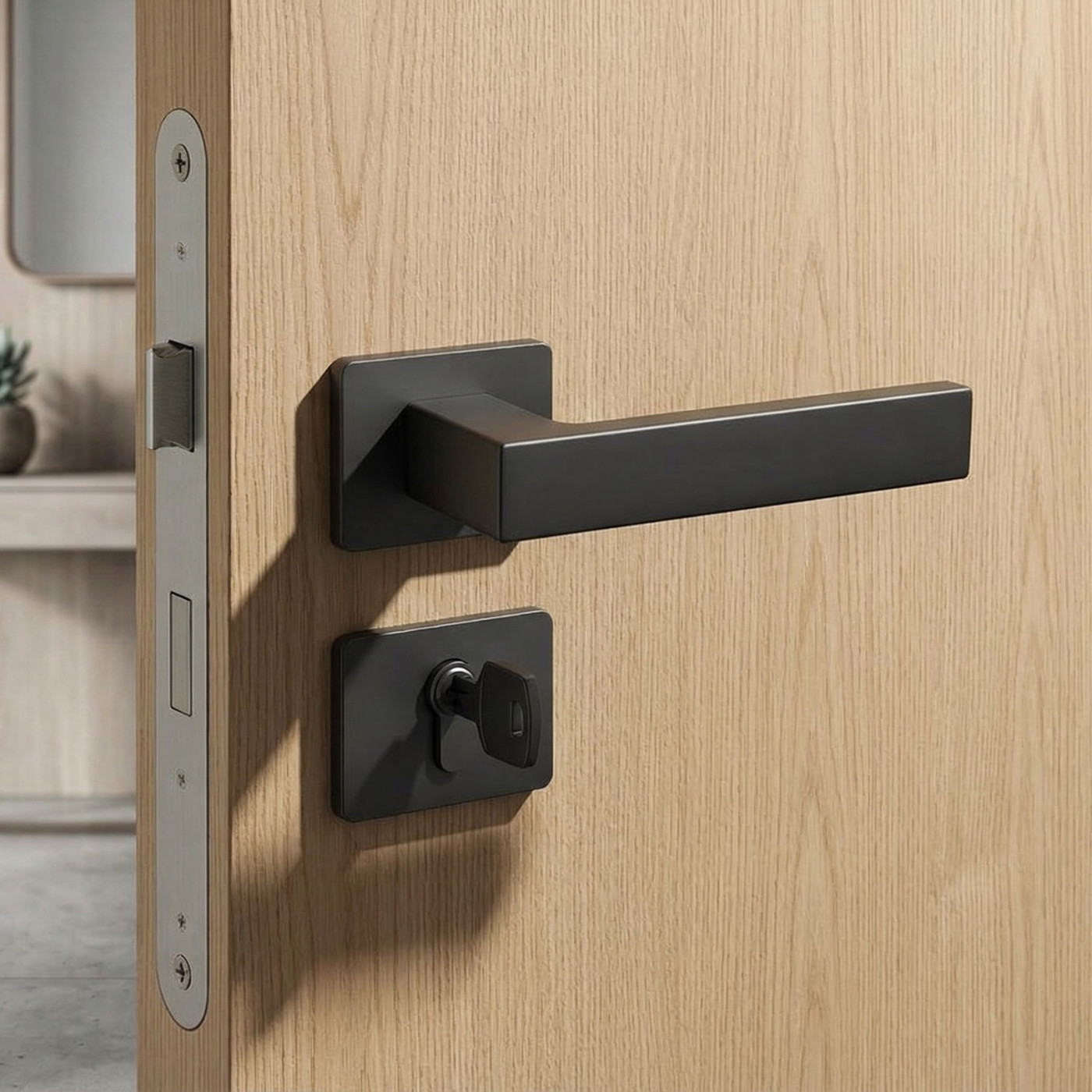 Klamka Do Drzwi Wewnętrznych KVADRATO II Czarna