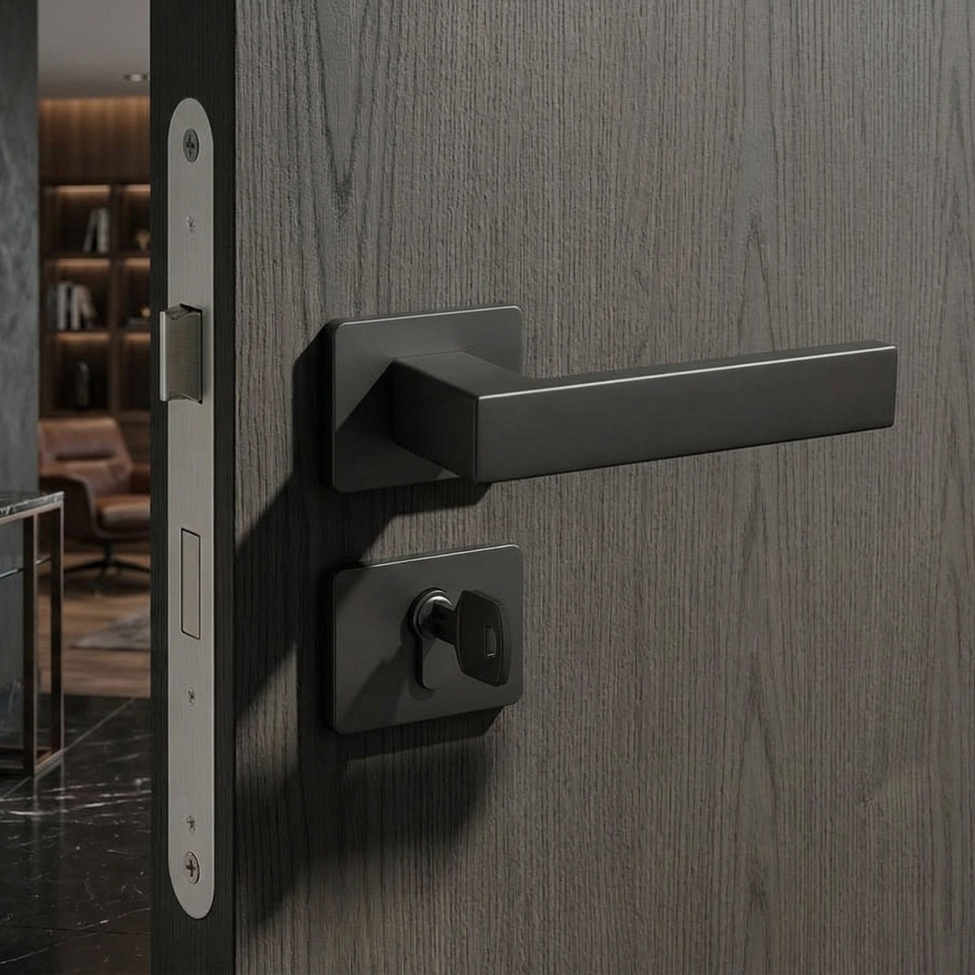 Klamka Do Drzwi Wewnętrznych KVADRATO II Czarna