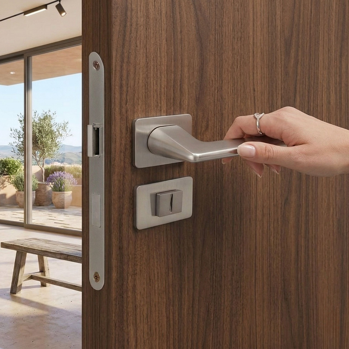 Klamka do Drzwi Wewnętrznych Satyna Recta