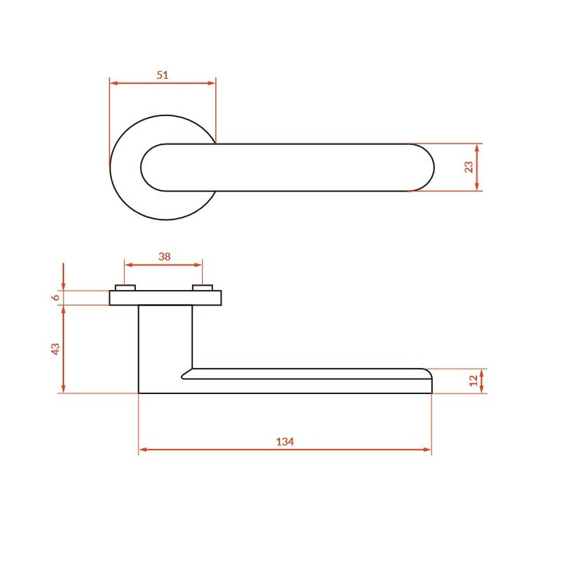 Klamka Wewnętrzna Klamka do Drzwi Wewnętrznych Satyna Mat Malaga