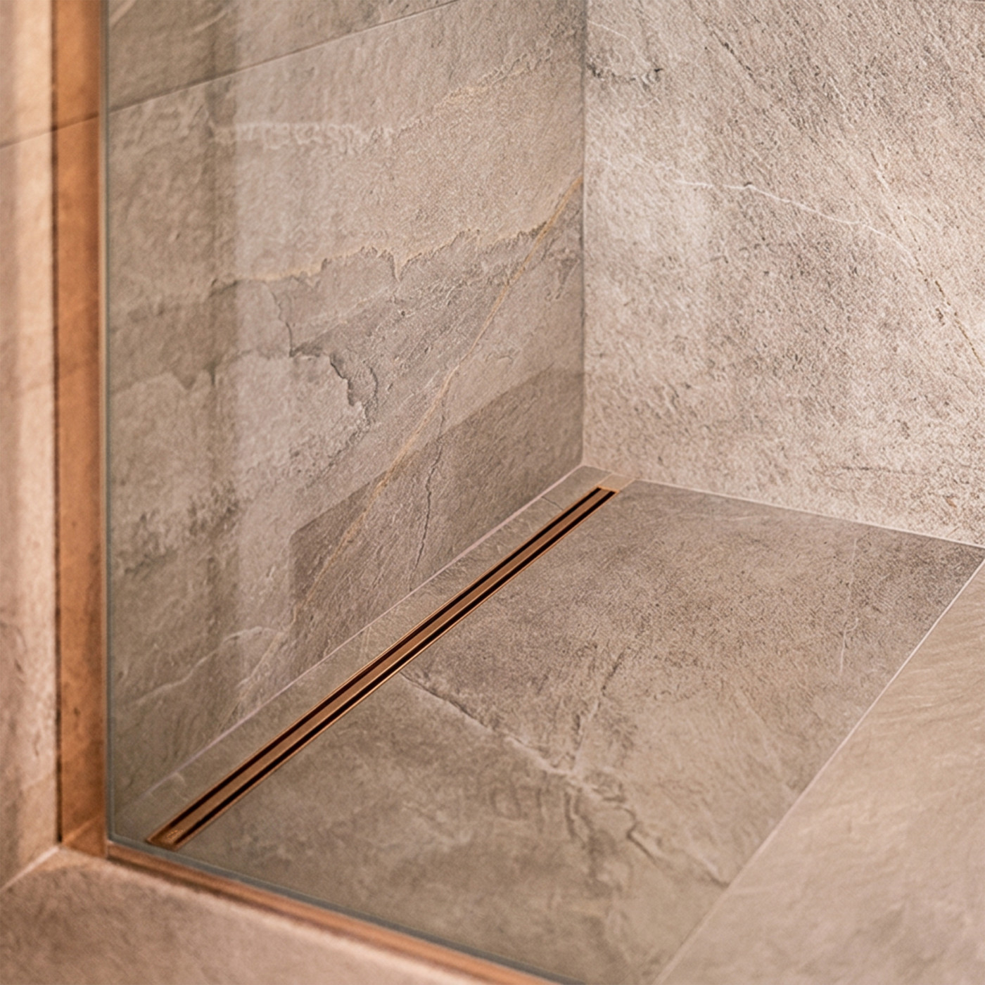 Odpływ Liniowy Slim 80 cm Różowe Złoto