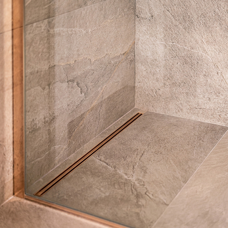 Odpływ Liniowy Slim 80 cm Różowe Złoto