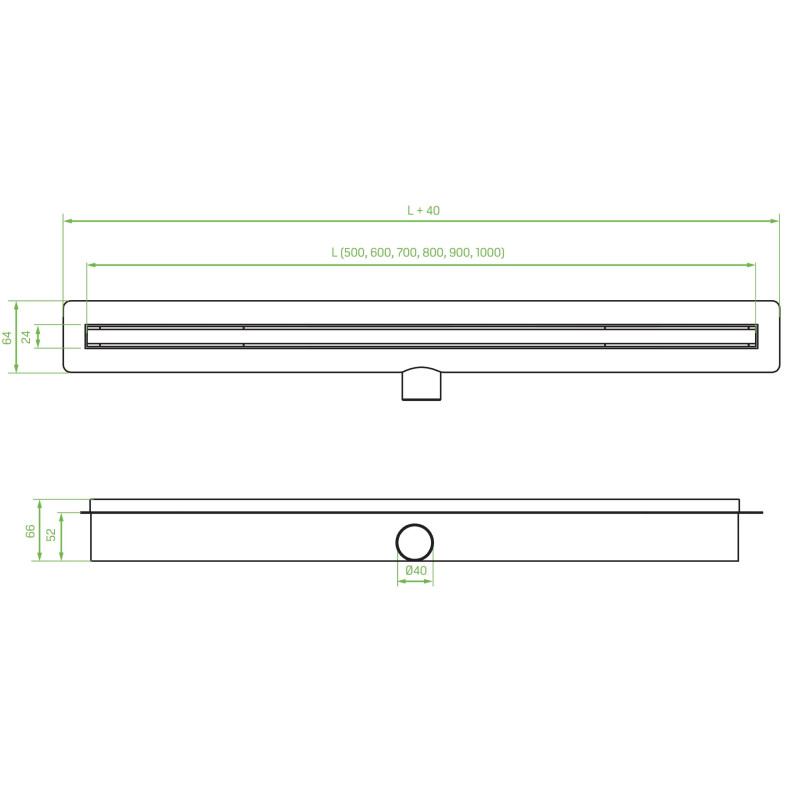 Odpływ Liniowy Slim 80 cm Różowe Złoto
