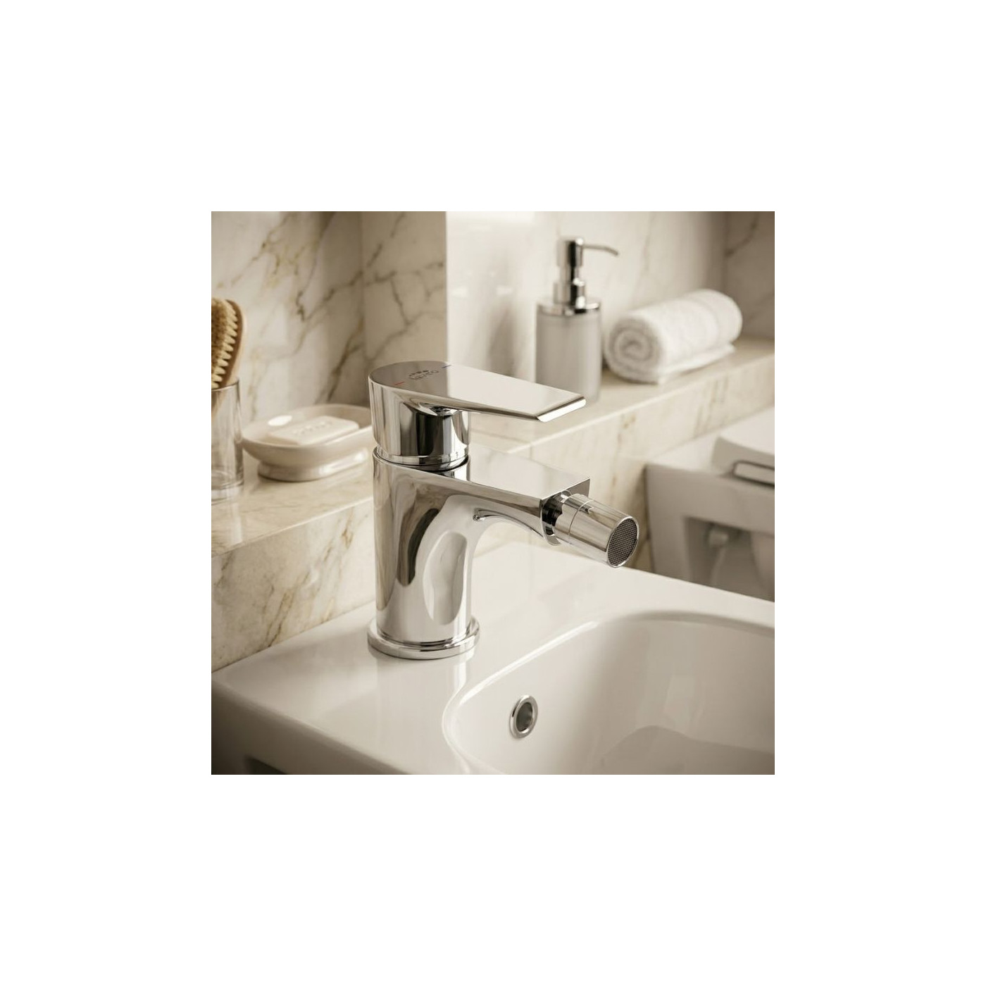 Bateria Bidetowa Stojąca z Korkiem LARGO Chrom