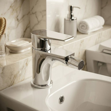 Bateria Bidetowa Stojąca z Korkiem LARGO Chrom