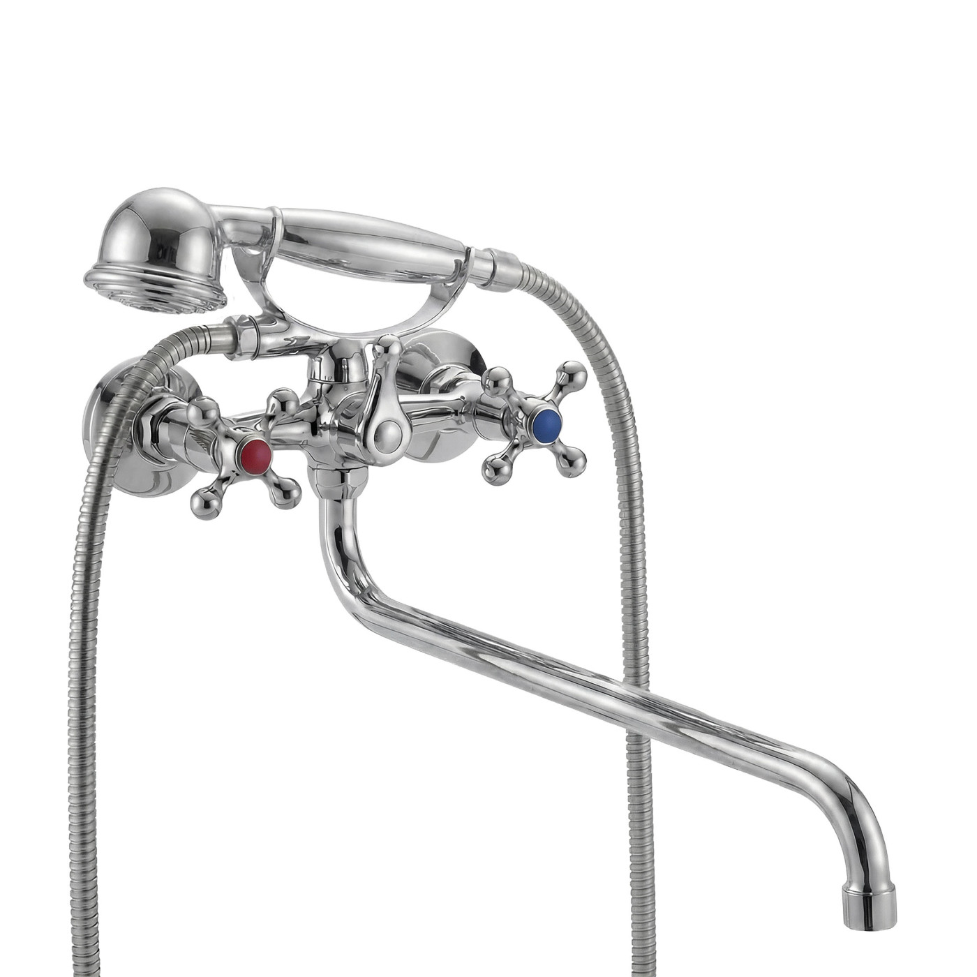 Bateria Wannowa Ścienna Z Zestawem Natryskowym Chrom