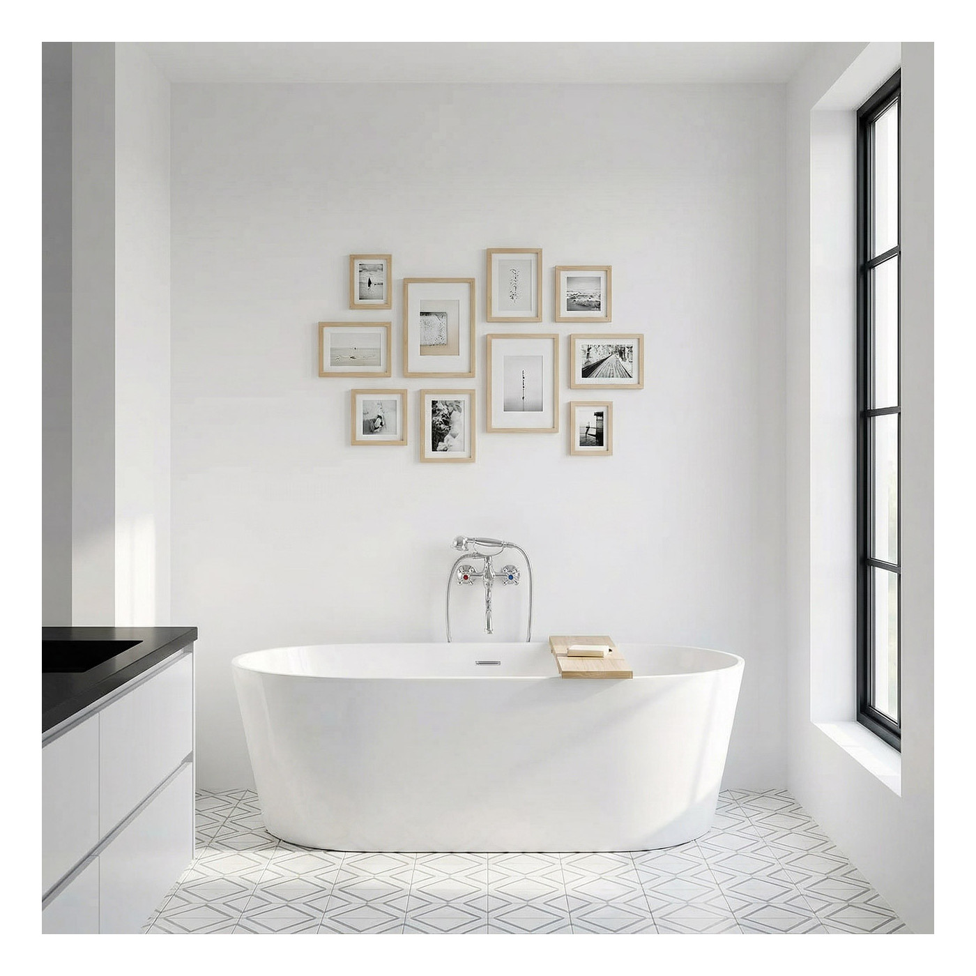 Bateria Wannowa Ścienna Z Zestawem Natryskowym Chrom