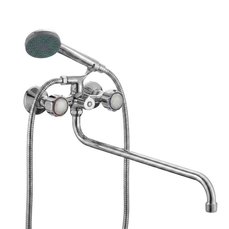 Bateria Wannowa Ścienna Z Zestawem Natryskowym Chrom