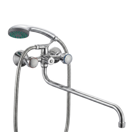 Bateria Wannowa Ścienna Z Zestawem Natryskowym Chrom