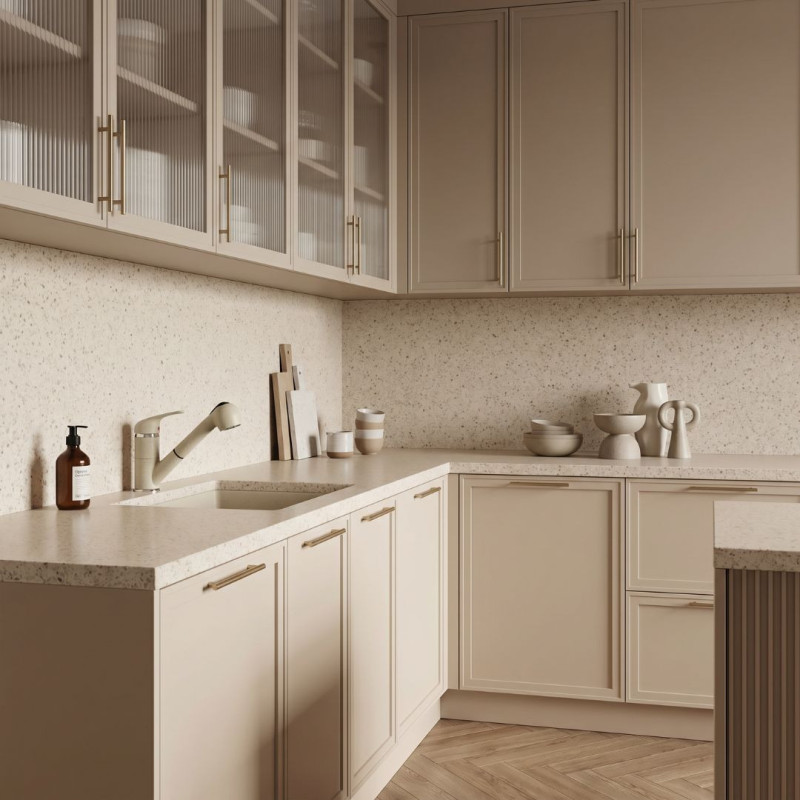 Bateria Zlewozmywakowa Stojąca z wyciąganą wylewką Beżowa DAGA