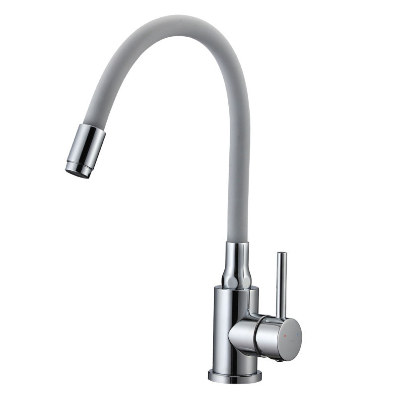 Bateria Zlewozmywakowa Z Elastyczną Wylewką Chrom/Szary Navira Bateria Zlewozmywakowa Z Elastyczną Wylewką Chrom/Szary Navira