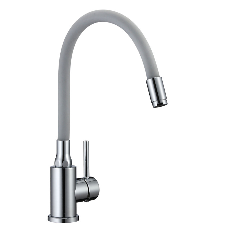Bateria Zlewozmywakowa Z Elastyczną Wylewką Chrom/Szary Navira Bateria Zlewozmywakowa Z Elastyczną Wylewką Chrom/Szary Navira
