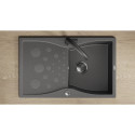 Zlewozmywak Granitowy 1 komorowy z ociekaczem 50x80cm syfon Czarny MOLOKIN Laveo Zlewozmywak Granitowy 1 komorowy z ociekaczem 50x80cm syfon Czarny MOLOKIN Laveo