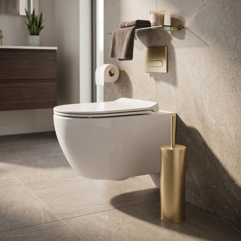Szczotka do WC Wolnostojąca Toaletowa MIRI Złoto Szampańskie Szczotka do WC Wolnostojąca Toaletowa MIRI Złoto Szampańskie